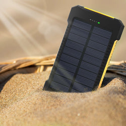 Solar Waterproof Power Bank  USB 20000mAh With Flashlight